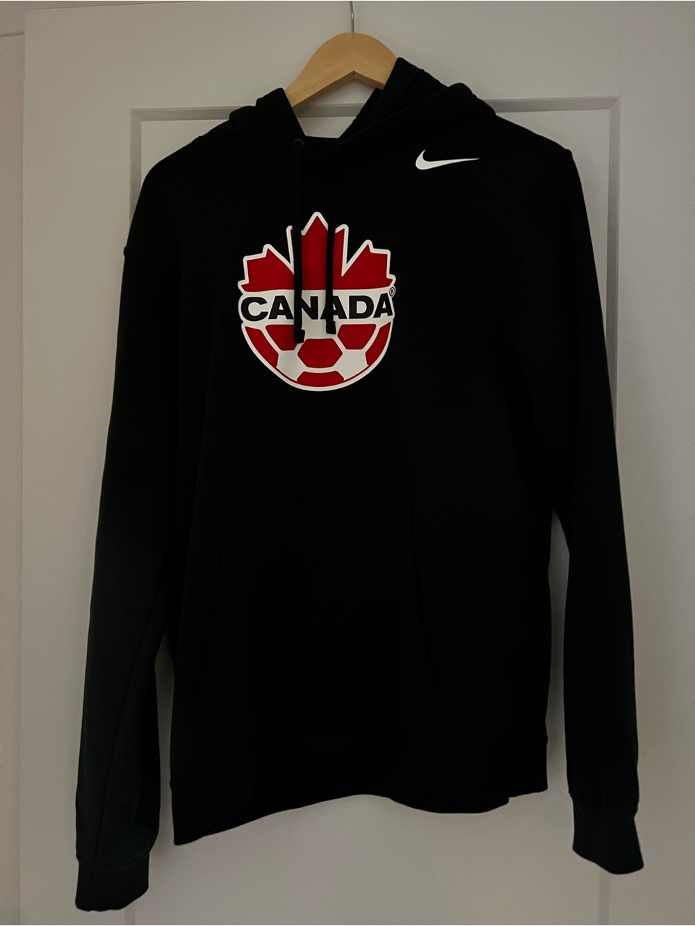 Nike Black Crewneck Hoodie with Red & White Canada Crest